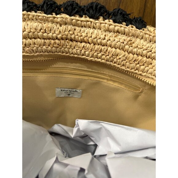 NEW Kate Spade x Target straw raffia tote bag with bow NWT - Picture 4 of 5